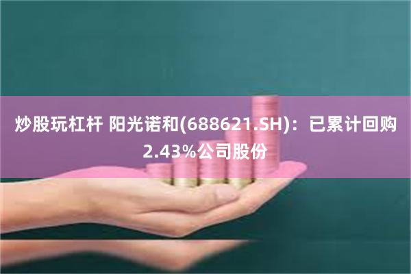 炒股玩杠杆 阳光诺和(688621.SH)：已累计回购2.43%公司股份
