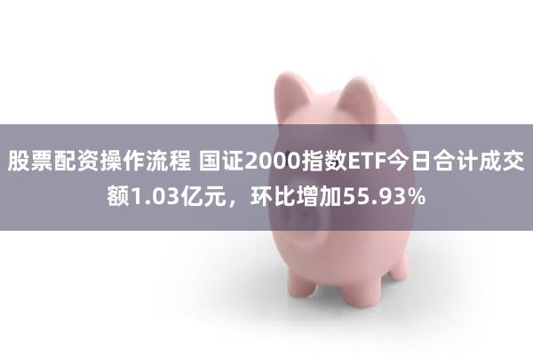 股票配资操作流程 国证2000指数ETF今日合计成交额1.03亿元，环比增加55.93%